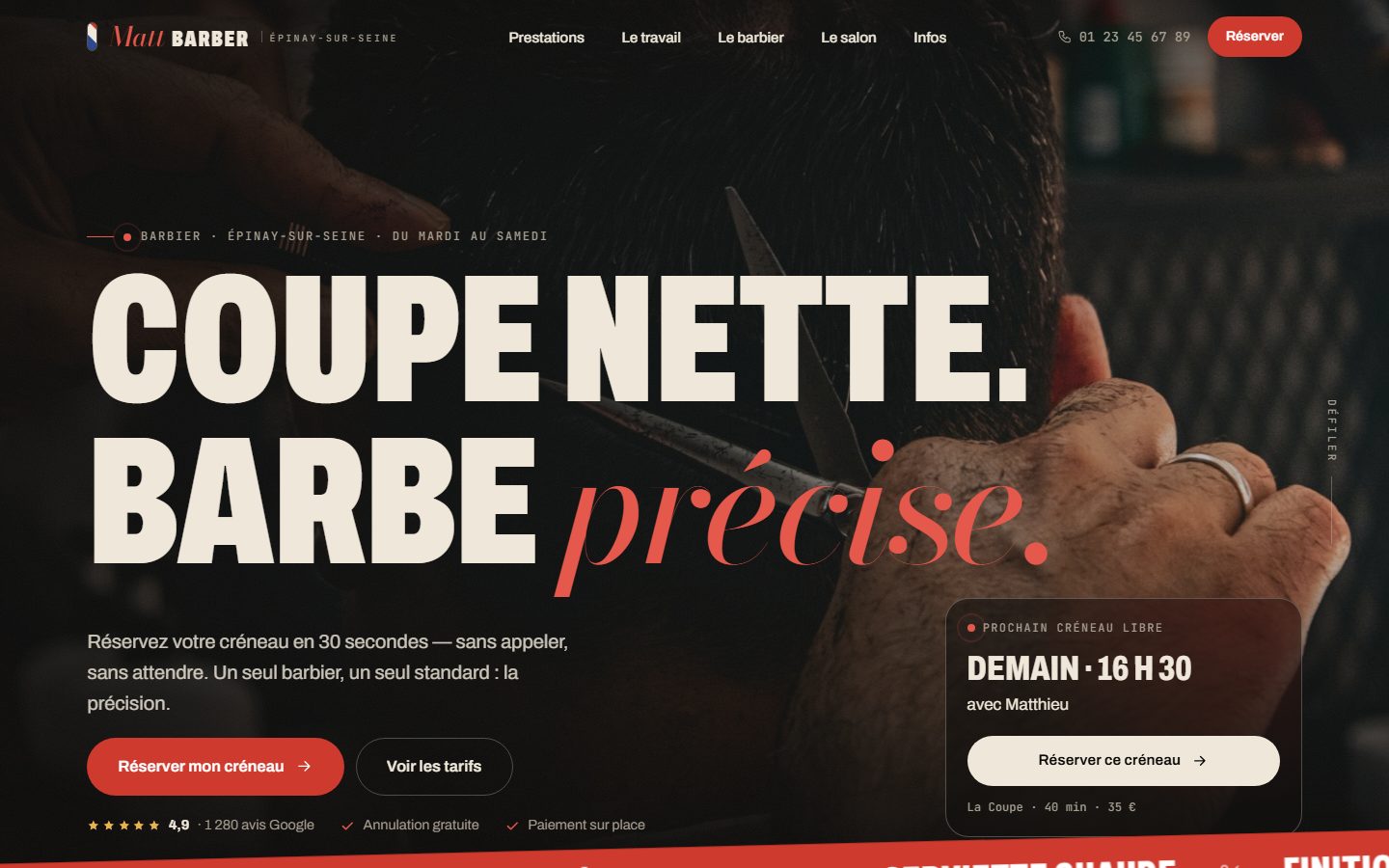 Aperçu du site Matt BARBER
